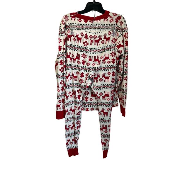 Hanna Andersson Organic Cotton Fair Isle Reindeer Holiday Pajama Set M - Picture 2 of 7